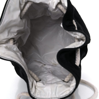 Chanel Canvas Drawstring Backpack Black White 5 of 17
