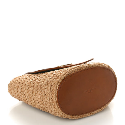Saint Laurent Raffia Calfskin Mini Manon Natural Brick 4 of 9