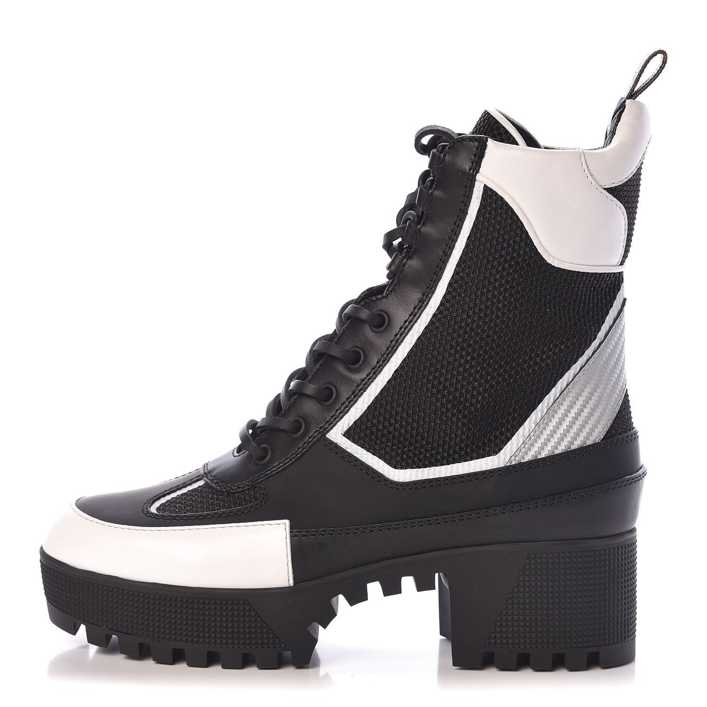 Calfskin Technical Nylon Laureate Platform Desert Boot 37.5 Black White
