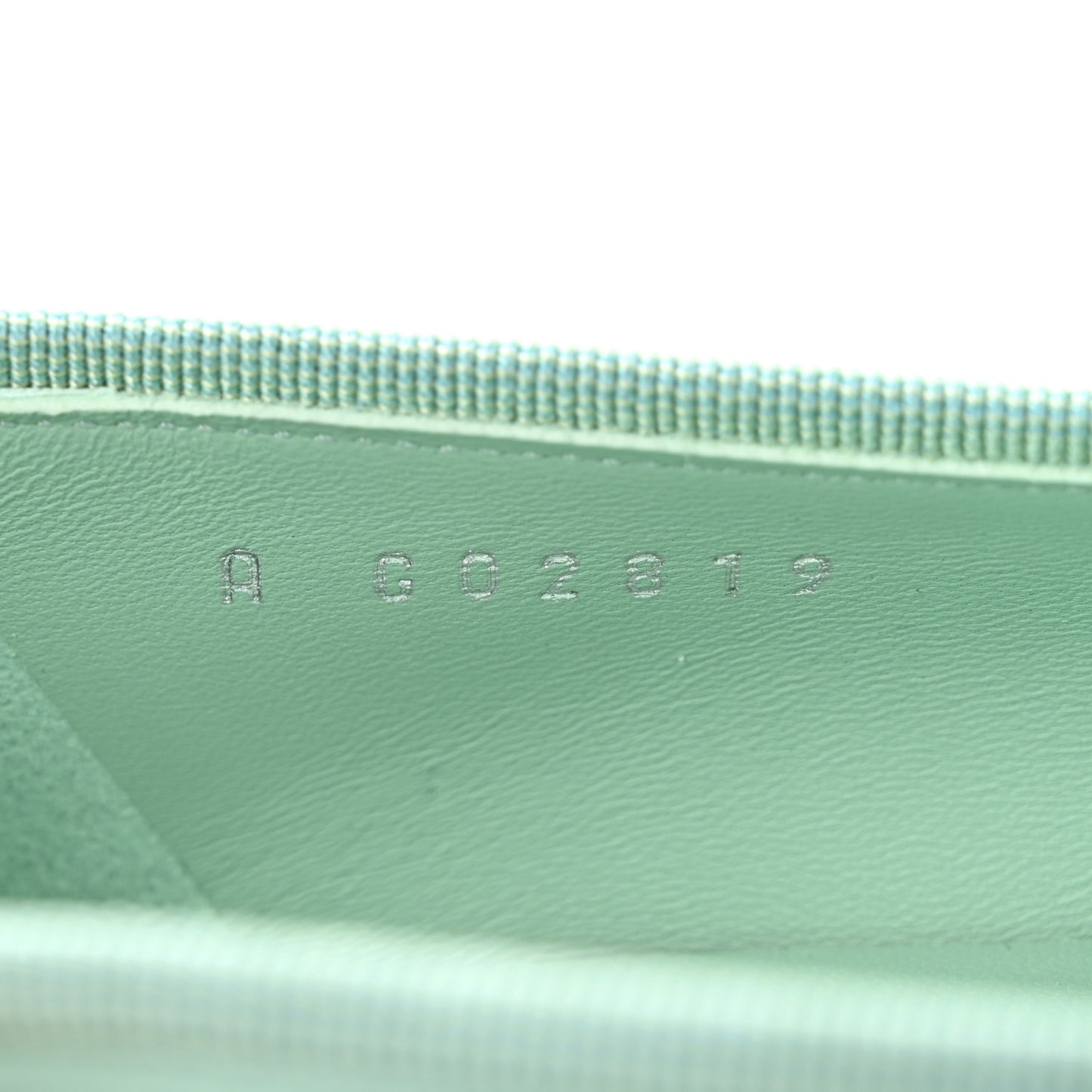 Lambskin CC Cap Toe Ballerina Flats 38 Light Green White