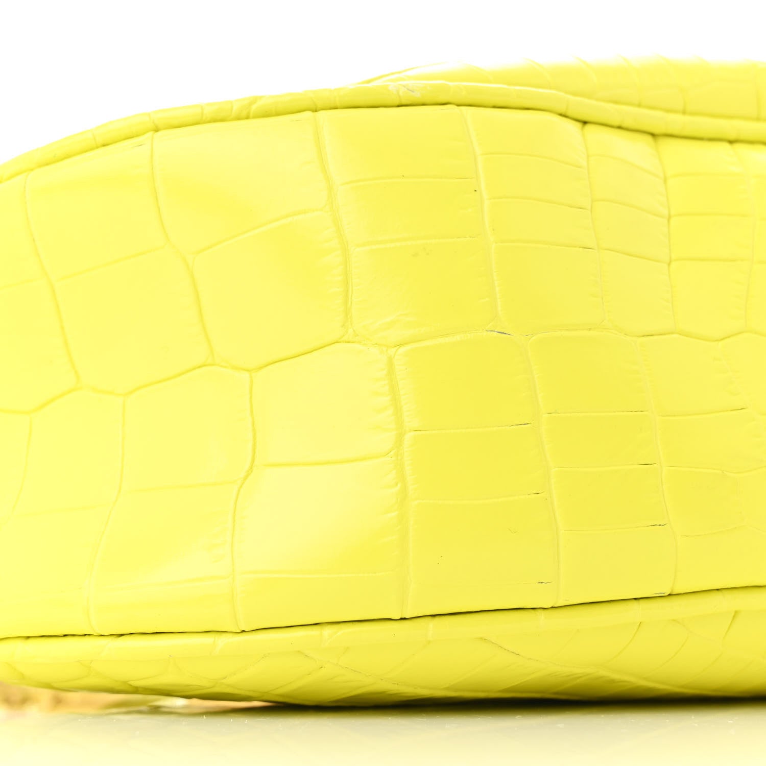 Tom Ford Calfskin Crocodile Embossed Mini Bianca Hobo Acid Yellow 9 of 12