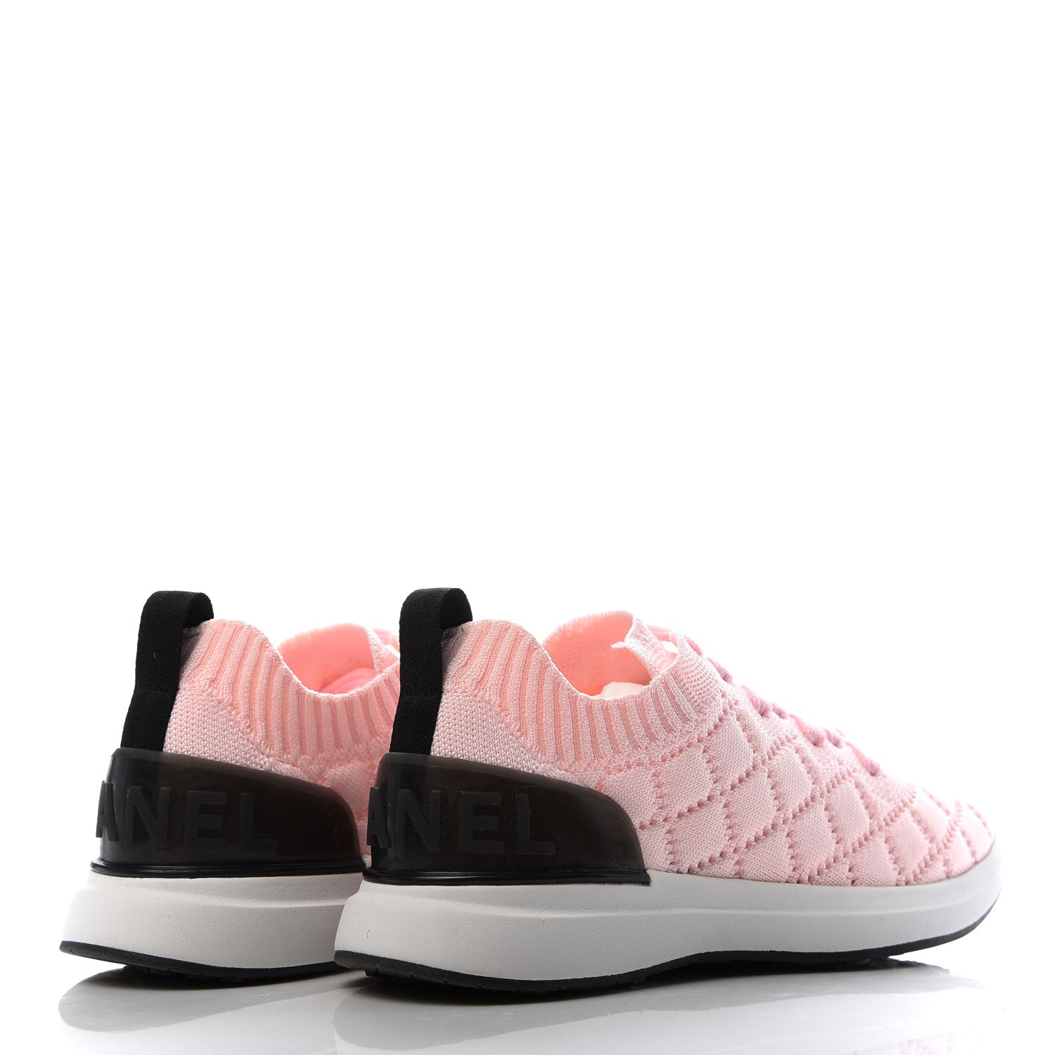 Chanel Mixed Fibers Quilted Womens CC Sneakers 35 Pink 4 of 8