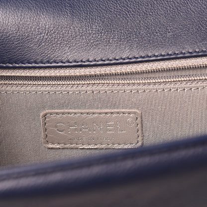 Chanel Calfskin Stitched New Medium Boy Flap Navy 6 of 13
