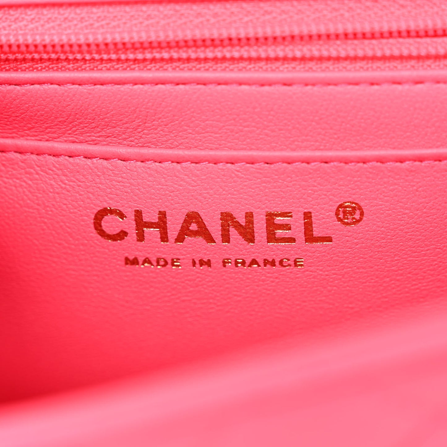 Lambskin Quilted Mini Top Handle Rectangular Flap Fuchsia