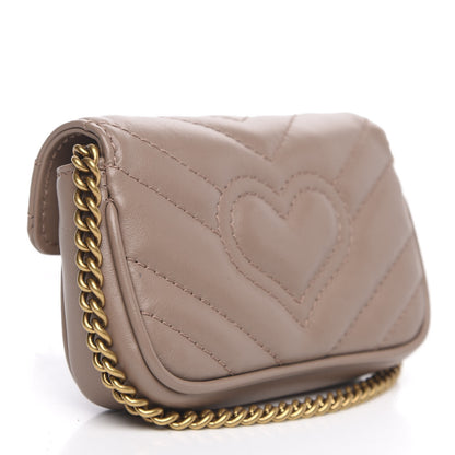 Gucci Calfskin Matelasse Heart GG Marmont 2.0 Coin Purse On A Chain Porcelain Rose 3 of 10