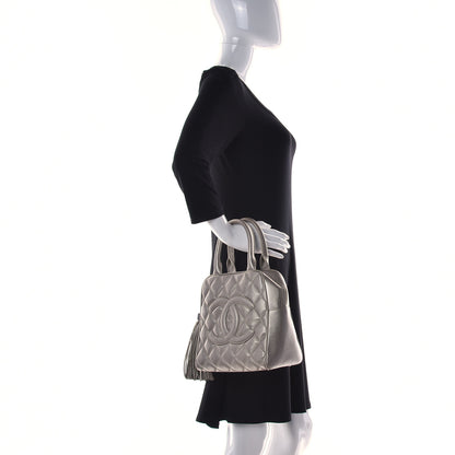 Chanel Metallic Caviar Quilted Vertical Bowler Light Gold 2 of 7