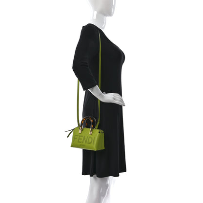 Fendi Vitello King Plexiglass Logo Embossed Mini By The Way Top Handle Boston Bag Wasabi 2 of 10
