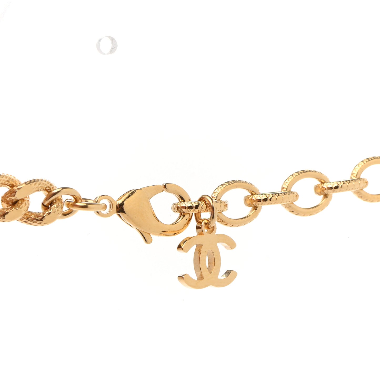 Crystal Chain Link CC Choker Necklace Gold