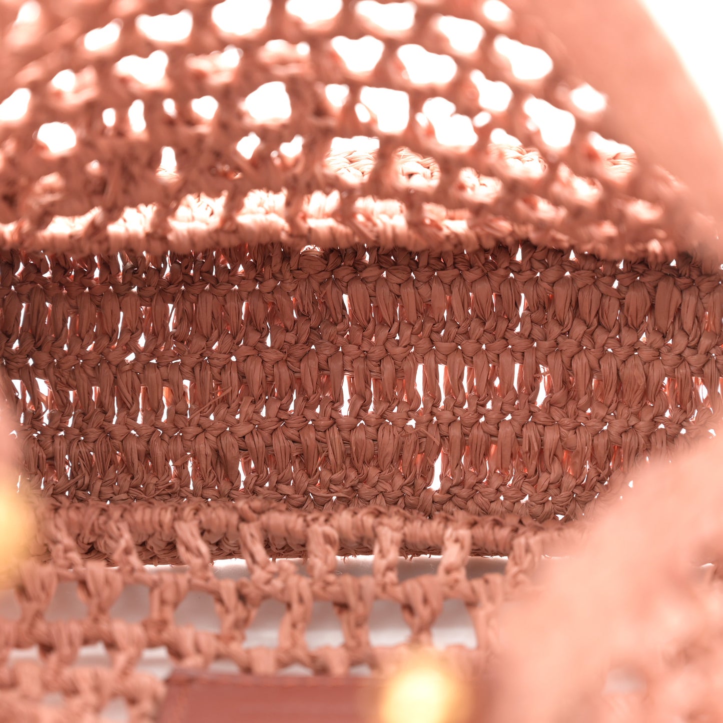 Raffia Calfskin Mini Summer Banana Tote Summery Beige