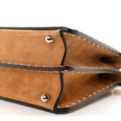 Fendi Suede Macro Stitchings Small Peekaboo Iconic Satchel Marrone 9 of 9