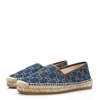 Gucci Denim GG Monogram Espadrilles 40 Blue Tea Cuir 3 of 8