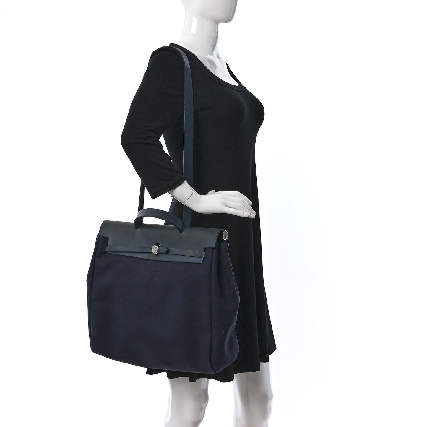 Toile Vache Calfskin Herbag 39 MM Navy
