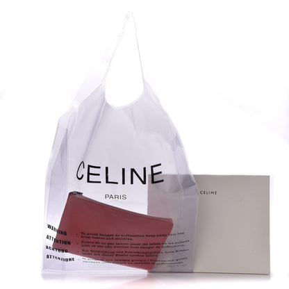 Celine Plastic Bag with Cloudy Lambskin Solo Zip Pouch Clutch Pink 12 of 12