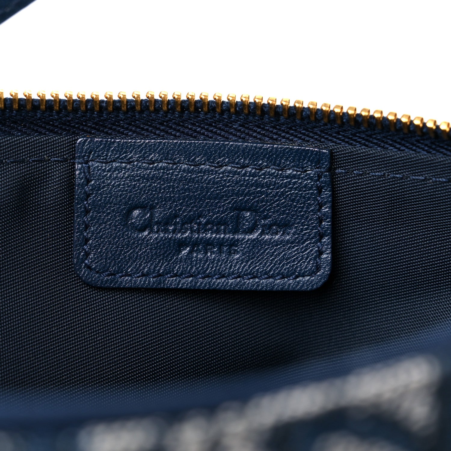 Christian Dior Monogram Mini Saddle Pochette Navy 6 of 9