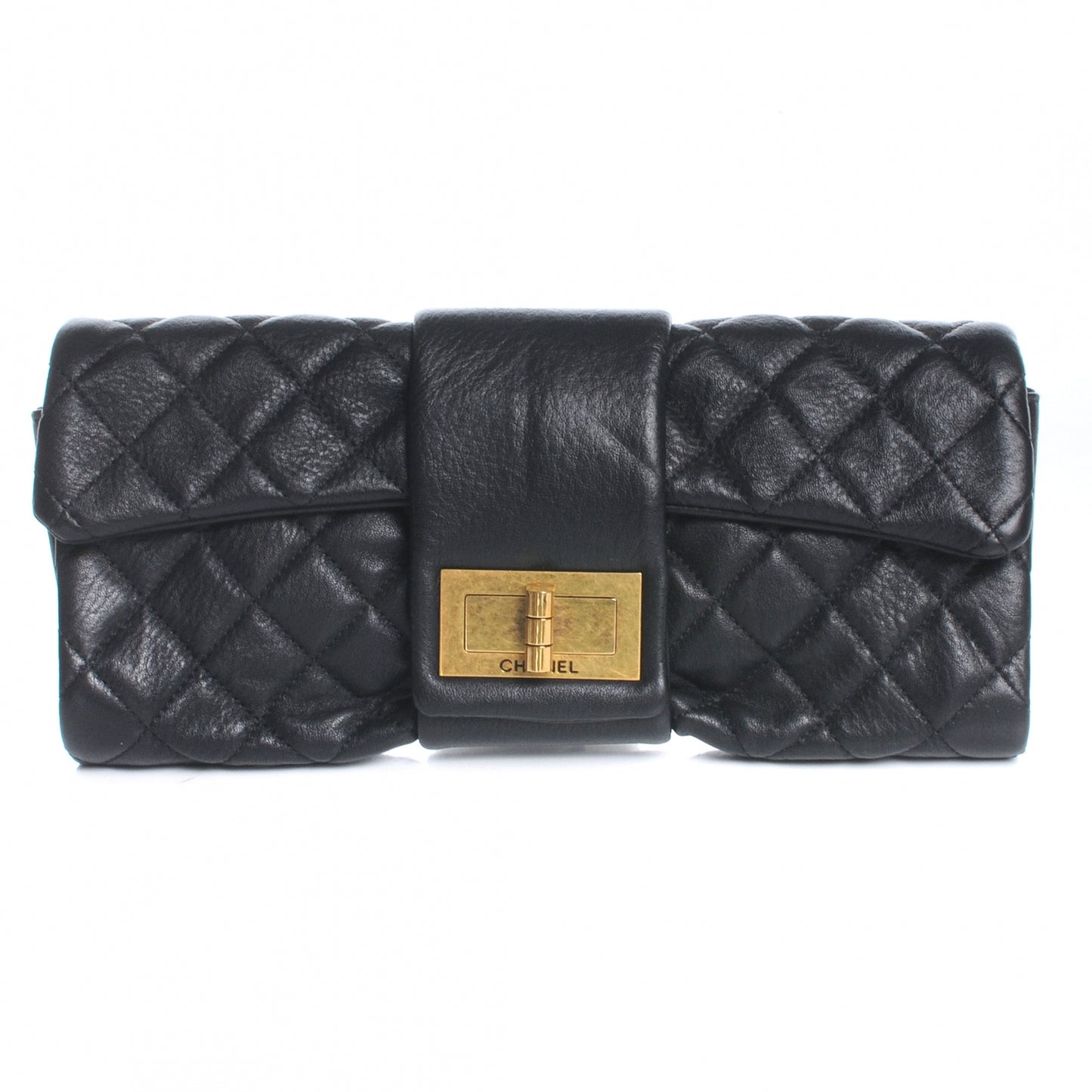 Leather Mademoiselle Clutch Black