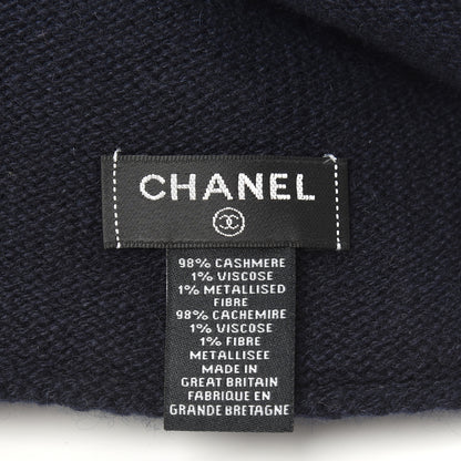 Chanel Cashmere Blend CC Beanie Hat Navy Bliue 4 of 4