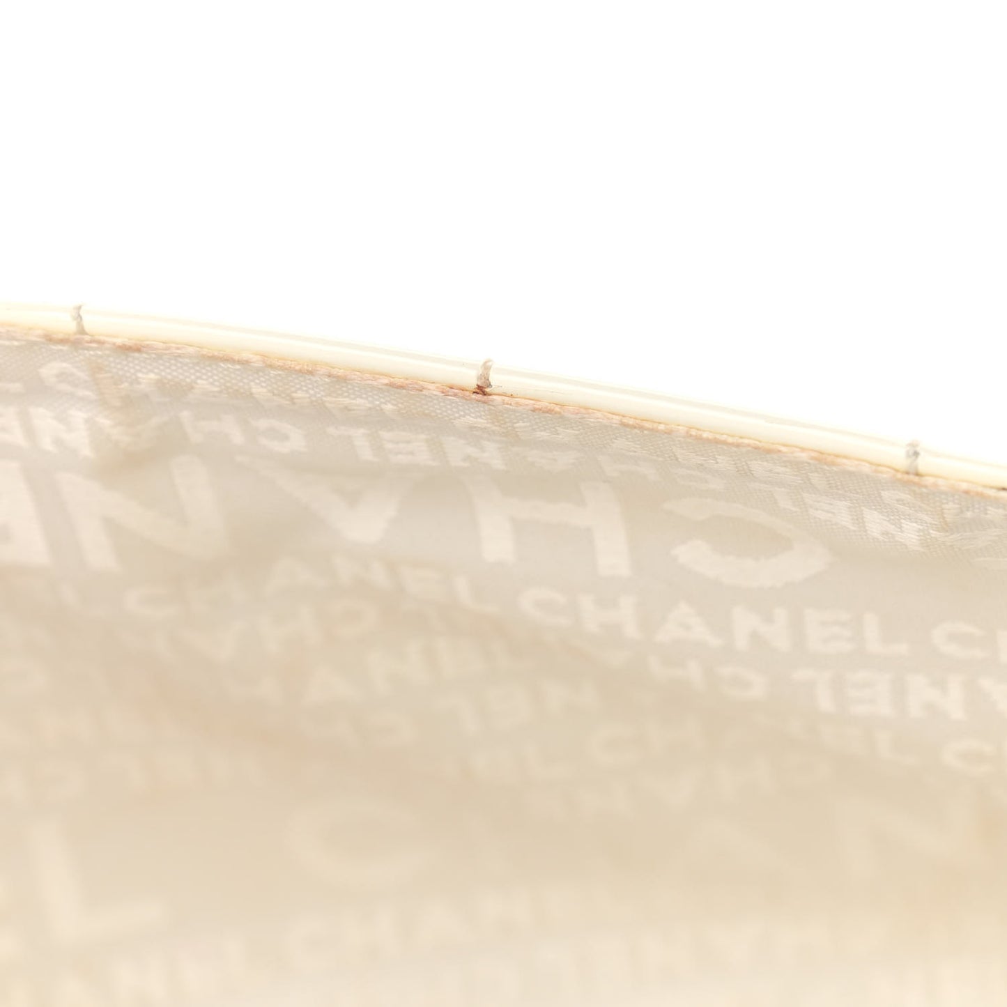 Patent Square Stitched CC Flap Clutch White