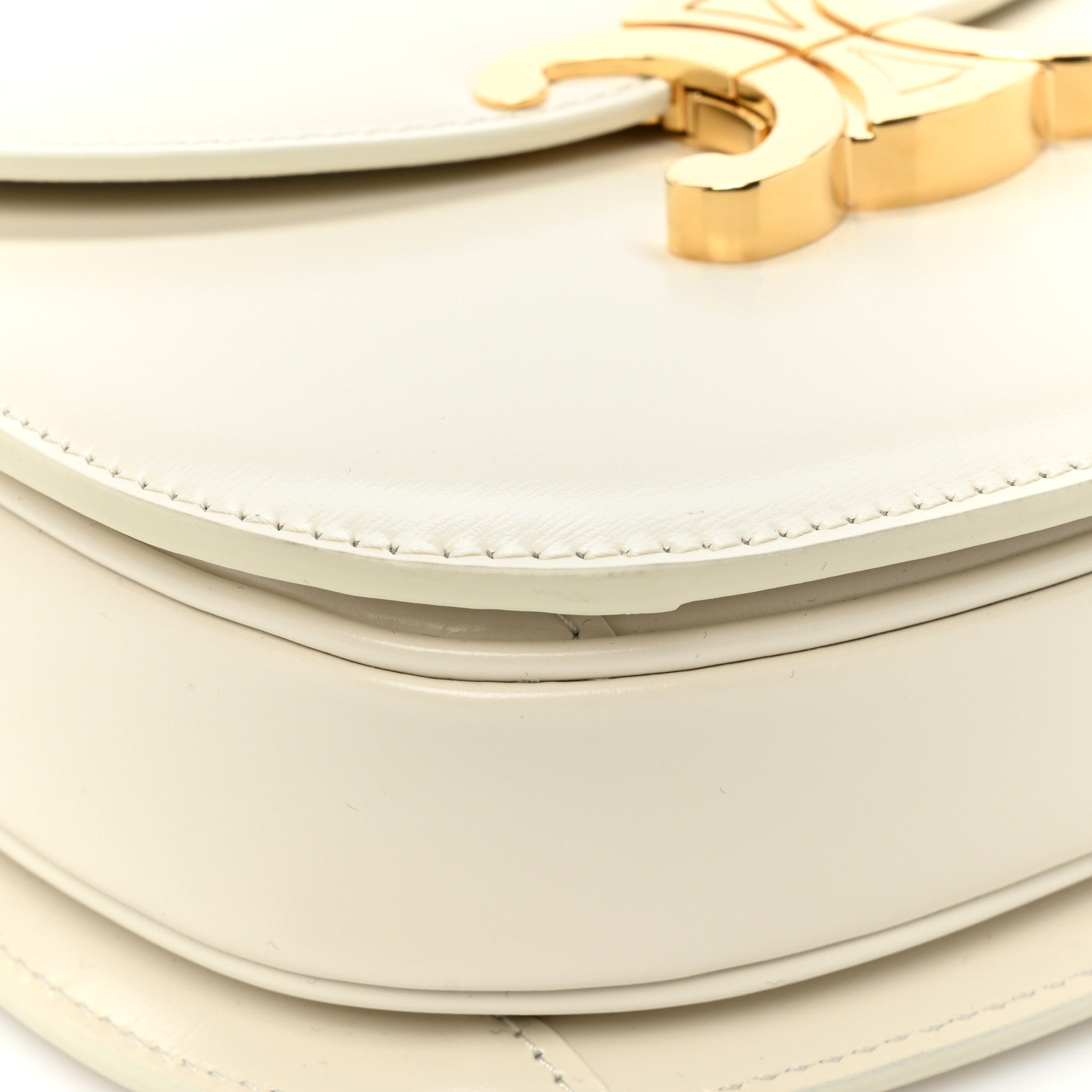 Celine Shiny Calfskin Teen Besace Chain Triomphe White 10 of 12