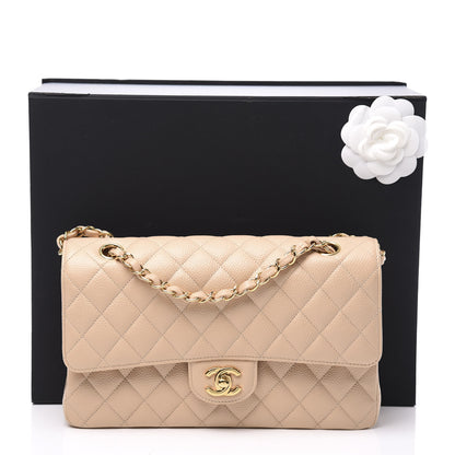 Chanel Caviar Quilted Medium Double Flap Beige Clair 10 of 10