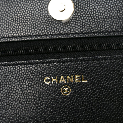 Chanel Caviar Timeless CC Wallet On Chain WOC Black 6 of 12