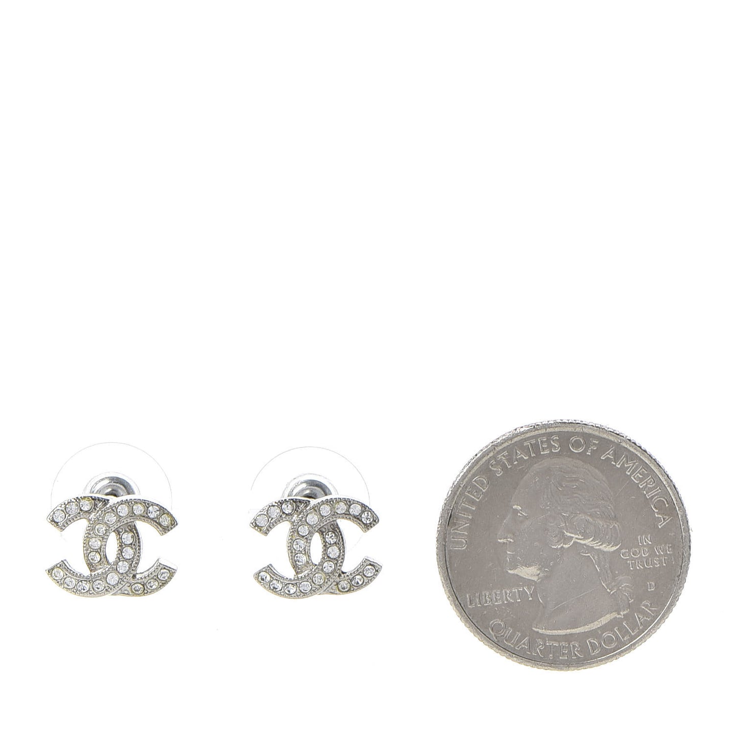 Crystal CC Earrings Silver