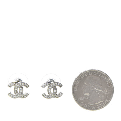 Chanel Crystal CC Earrings Silver 2 of 5