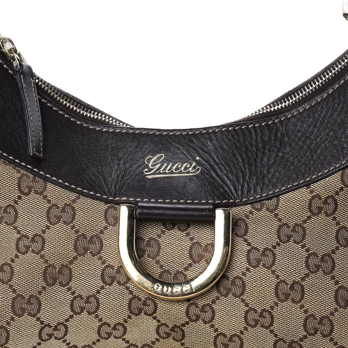 Monogram Large D Ring Hobo Dark Brown
