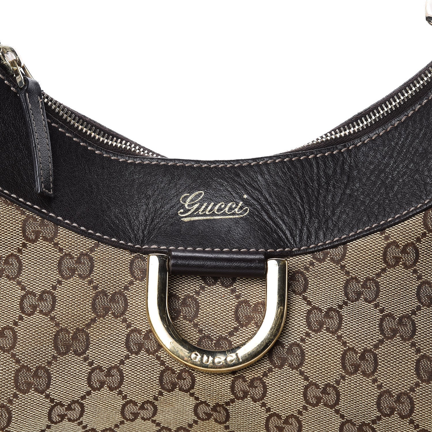 Gucci Monogram Large D Ring Hobo Dark Brown 10 of 10
