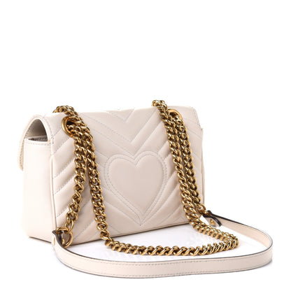 Gucci Calfskin Matelasse Small GG Marmont Shoulder Bag White 3 of 5