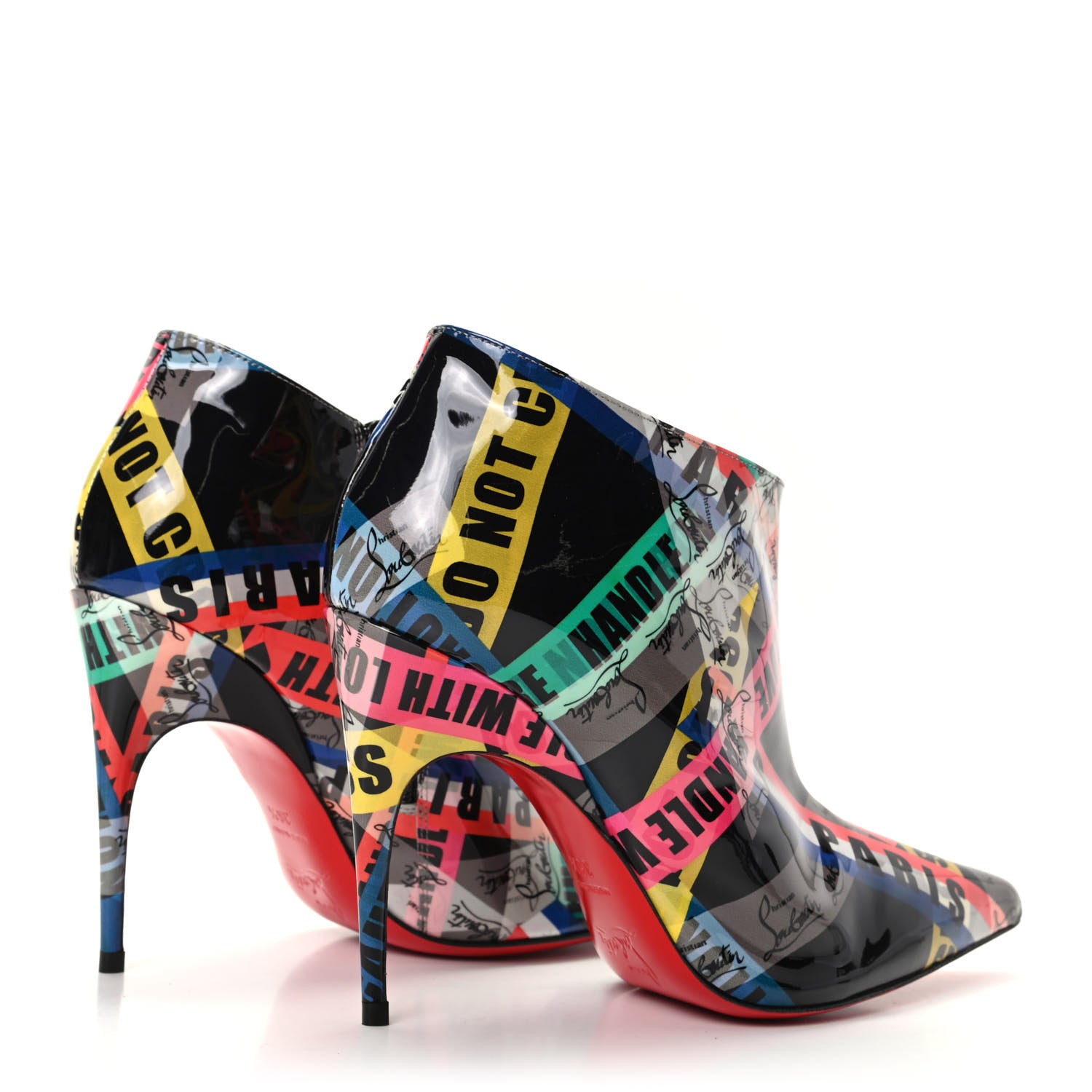Christian Louboutin Patent Loubiballage Gorgona 100 Ankle Boots 36.5 Multicolor 4 of 8