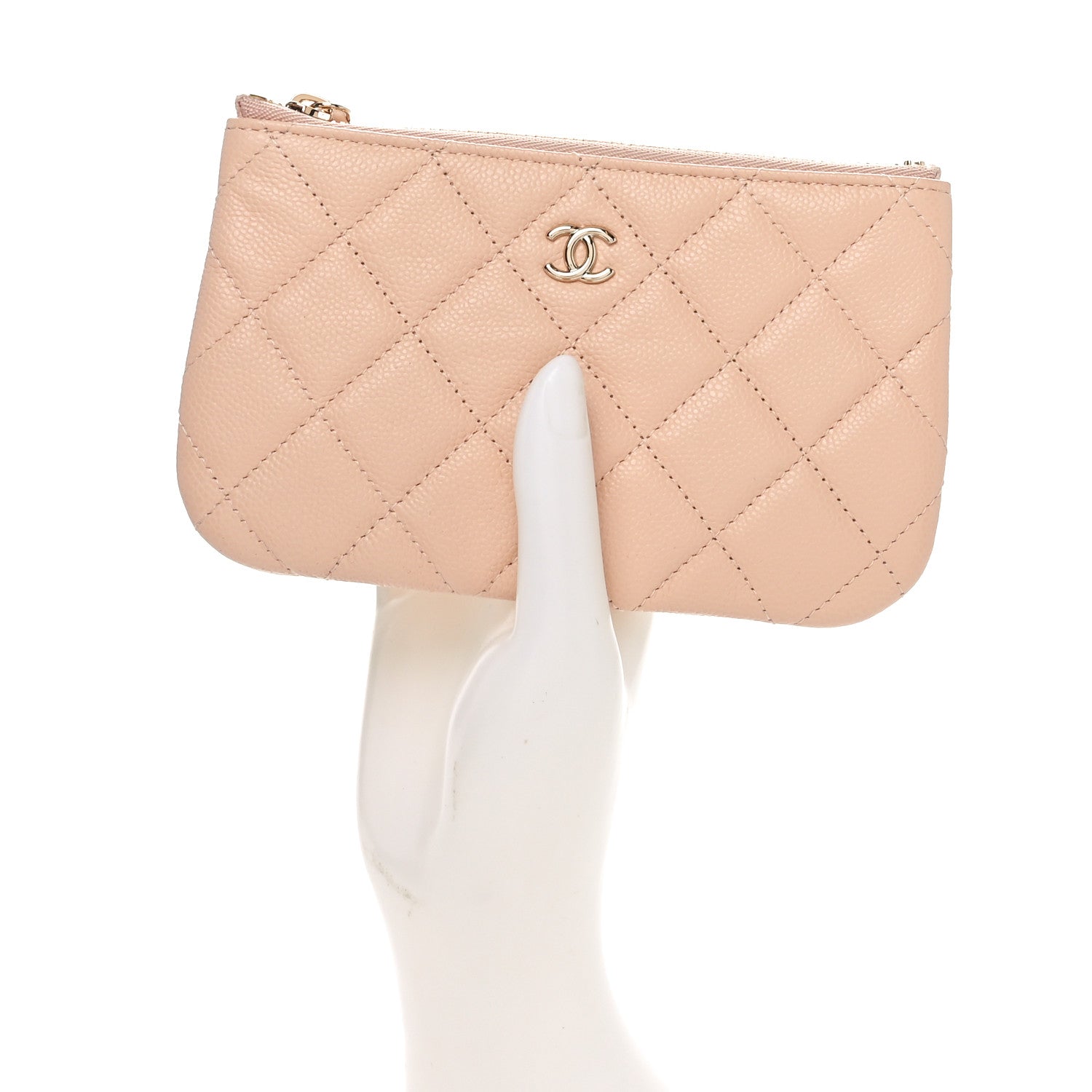 Chanel Caviar Quilted Small Cosmetic Case Light Beige 2 of 9