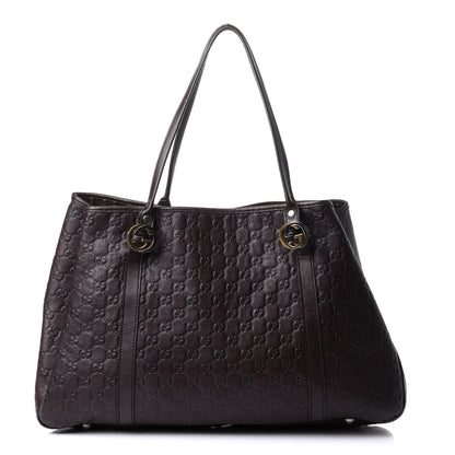 Gucci Guccissima Large GG Twins Tote Dark Brown 1 of 10