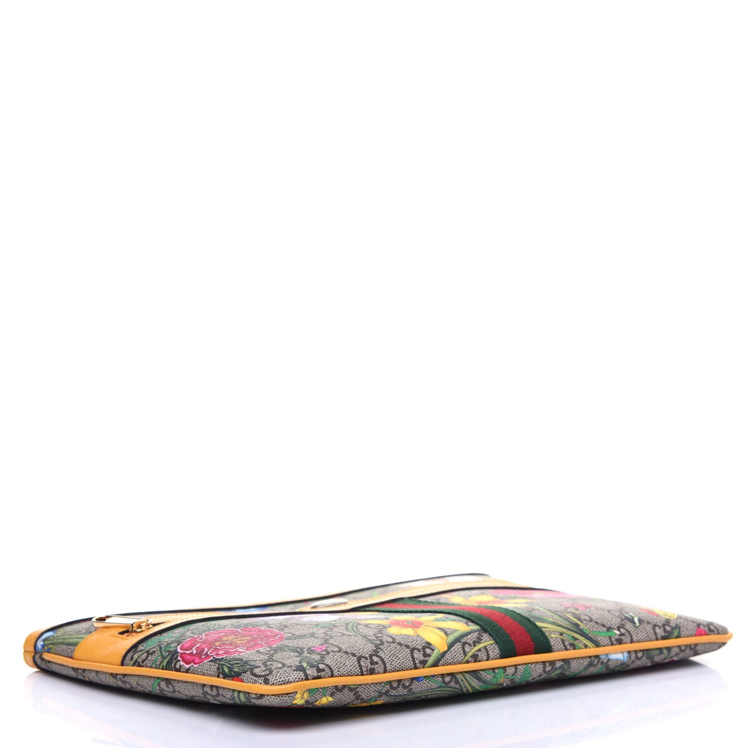 Gucci GG Supreme Monogram Flora Large Ophidia Pouch Clutch Beige Multicolor Crop 4 of 10