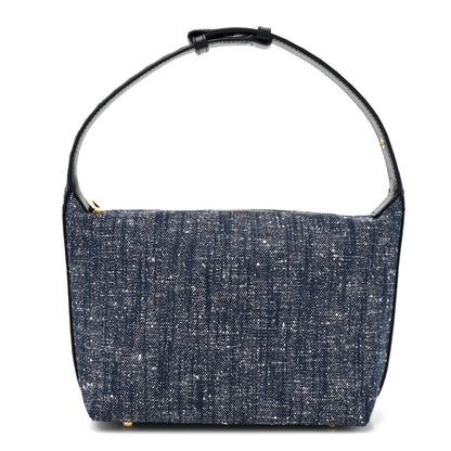 Bottega Veneta Denim Boucle Wallace Shoulder Bag Navy White Space 1 of 10