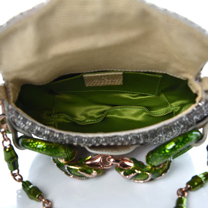 Gucci Monogram Lizard Jeweled Dragon Evening Bag 5 of 9