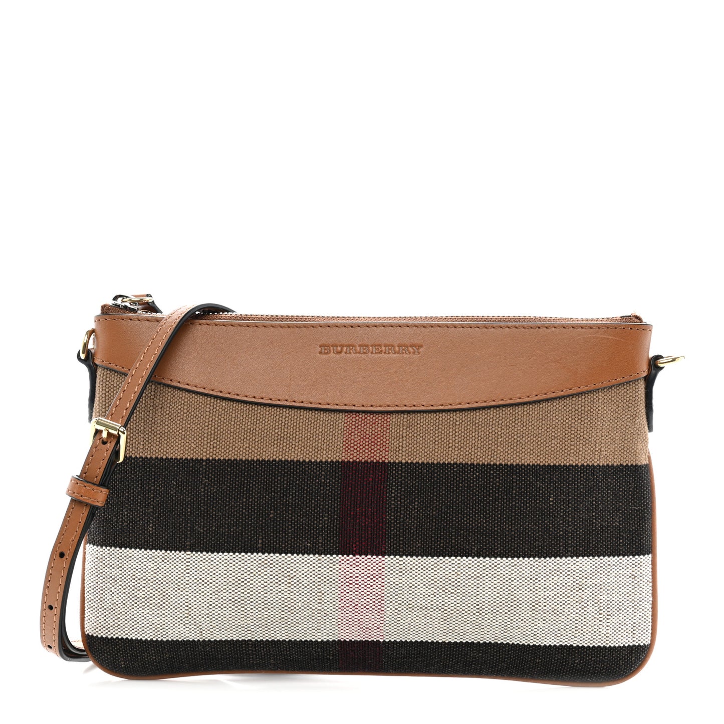 House Check Derby Peyton Crossbody Clutch Bag Tan