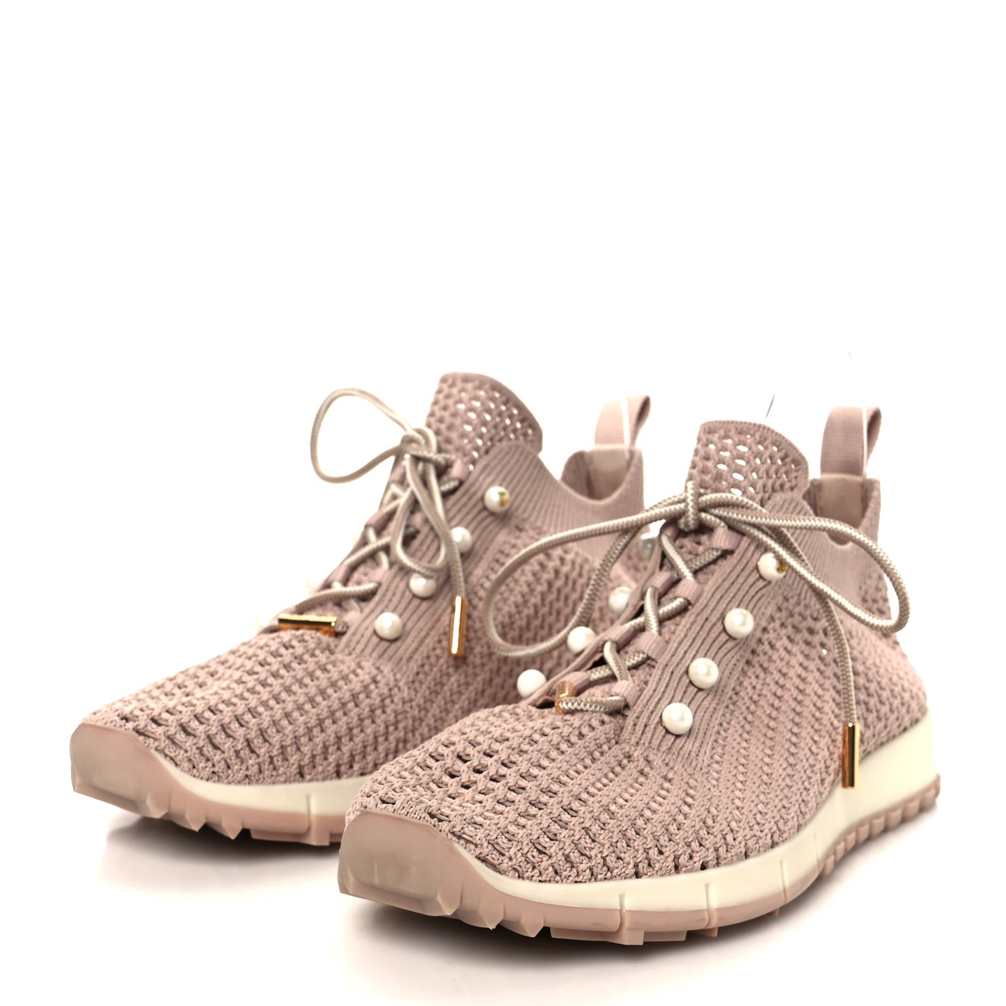 Veles Knit Pearly Lace Up Sneaker 38 Light Pink