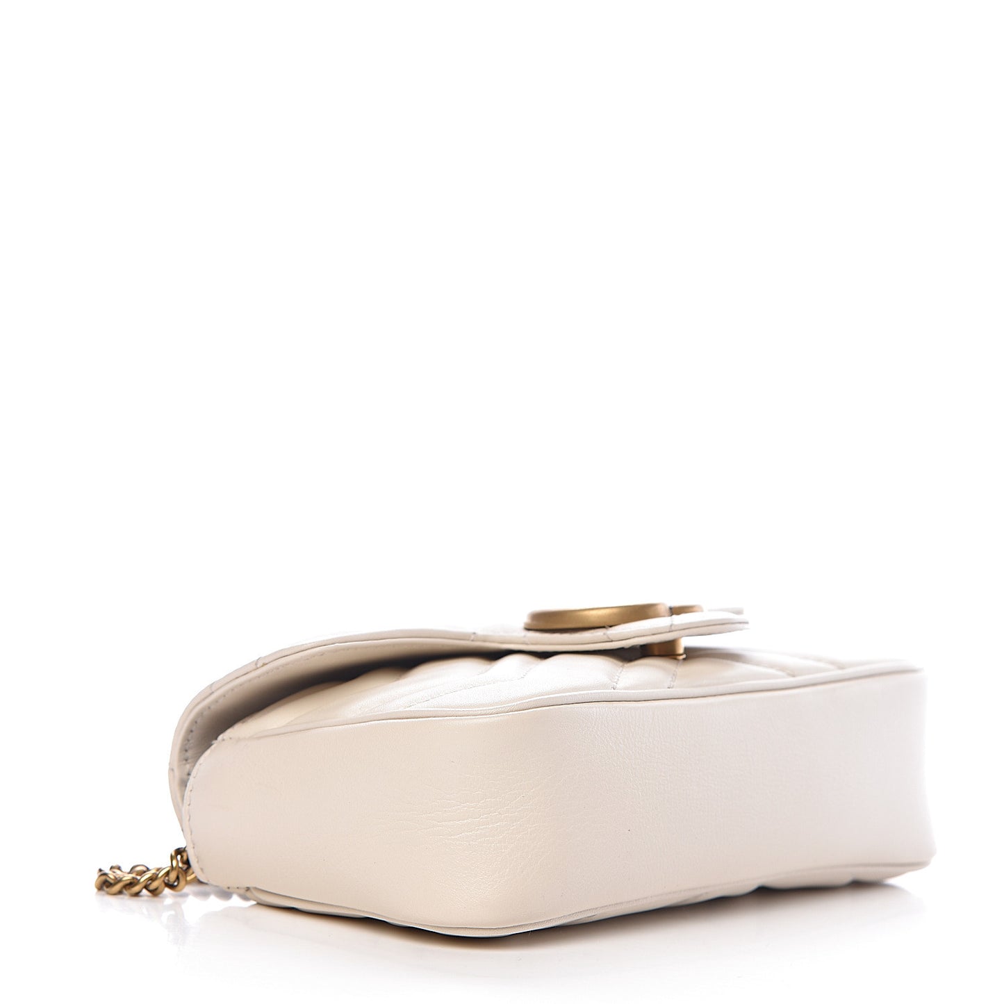 Calfskin Matelasse Super Mini GG Marmont Shoulder Bag White