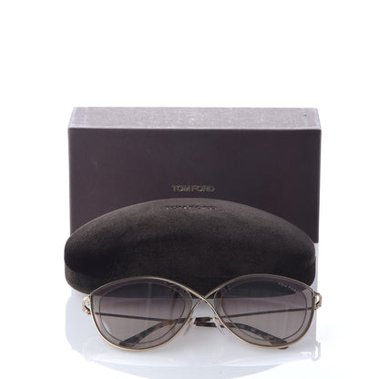 Tom Ford Sascha 02 Round Sunglasses TF604 Gold Tortoise 8 of 8