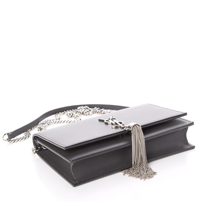 Saint Laurent Smooth Calfskin Classic Monogram Kate Tassel Chain Wallet Grey 4 of 6