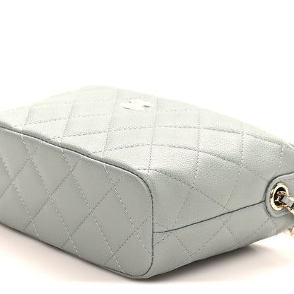Chanel Caviar Quilted Hobo Clutch With Chain Light Green 10 of 11