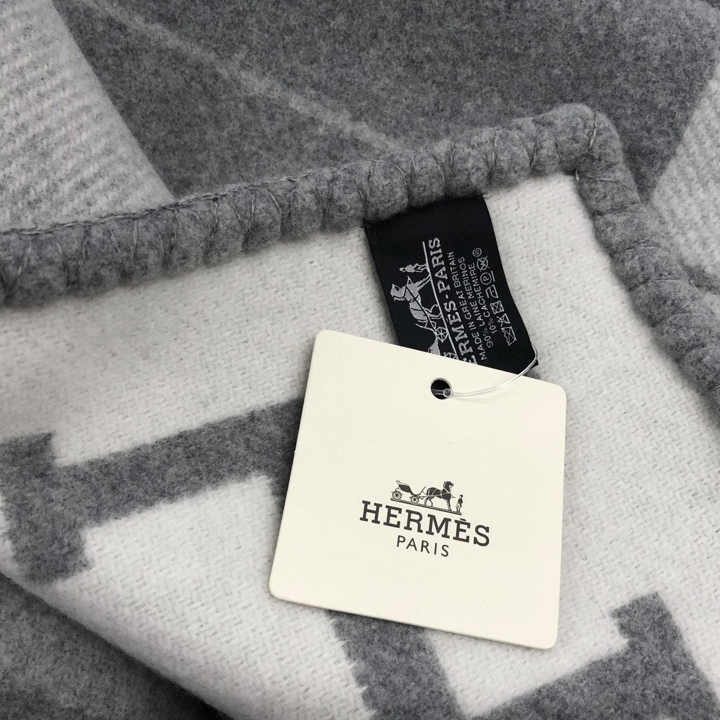 Wool Cashmere Avalon III Blanket Ecru Gris Clair