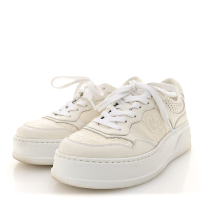 Gucci Calfskin GG Tennis Embossed Perforated Womens Platform 55mm Sneakers 37 Great White 3 of 11