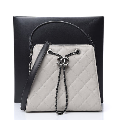Chanel Caviar Quilted Small CC Bucket Bag Grey 12 of 12