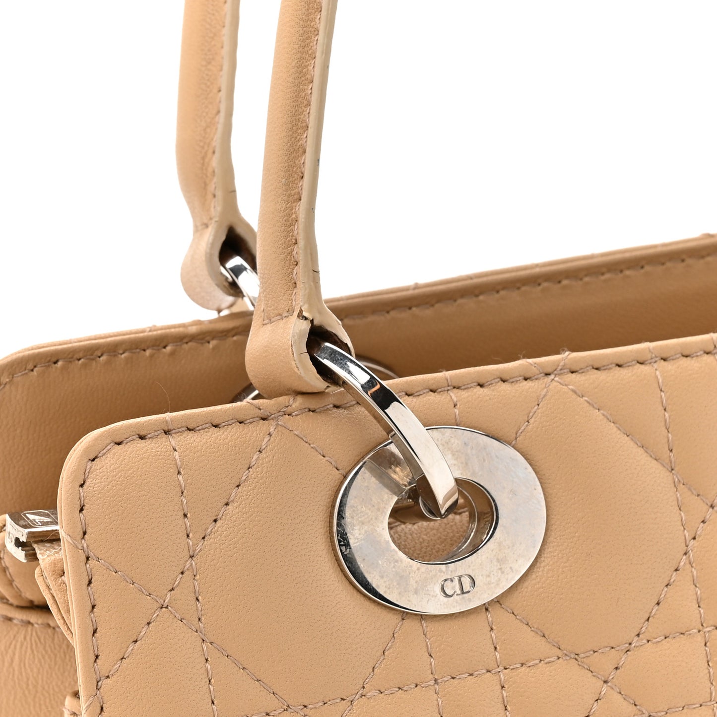 Lambskin Cannage Soft Lady Dior East West Beige