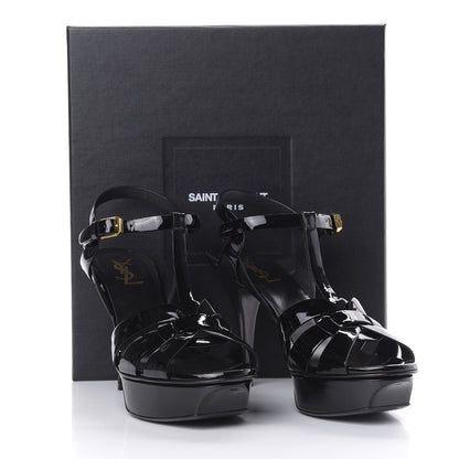 Saint Laurent Patent Tribute 75 Platform Sandals 39 Black 10 of 10