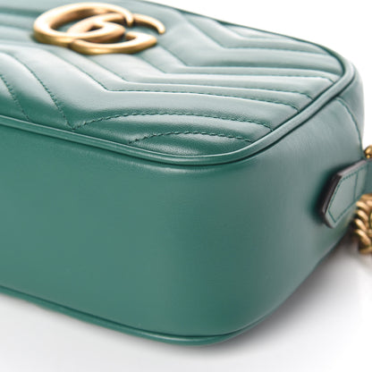 Gucci Calfskin Matelasse Small GG Marmont Chain Shoulder Bag Emerald Green 10 of 10