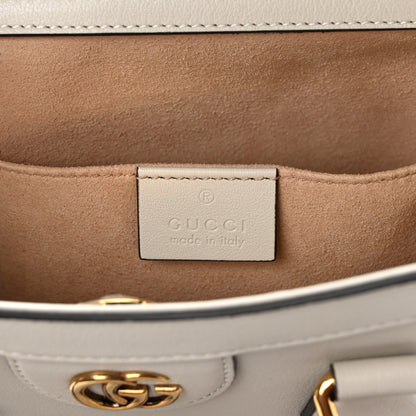 Gucci Wonka Grain Calfskin Small Diana Tote Bag Mystic White Orange Fluo 6 of 12