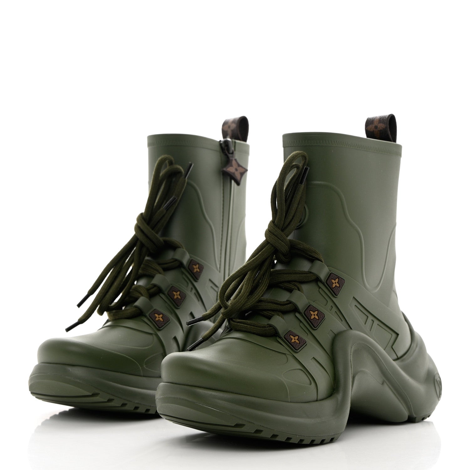 Louis Vuitton Mat Rubber Monogram LV Archlight Sneaker Boots 37 Kaki 3 of 10