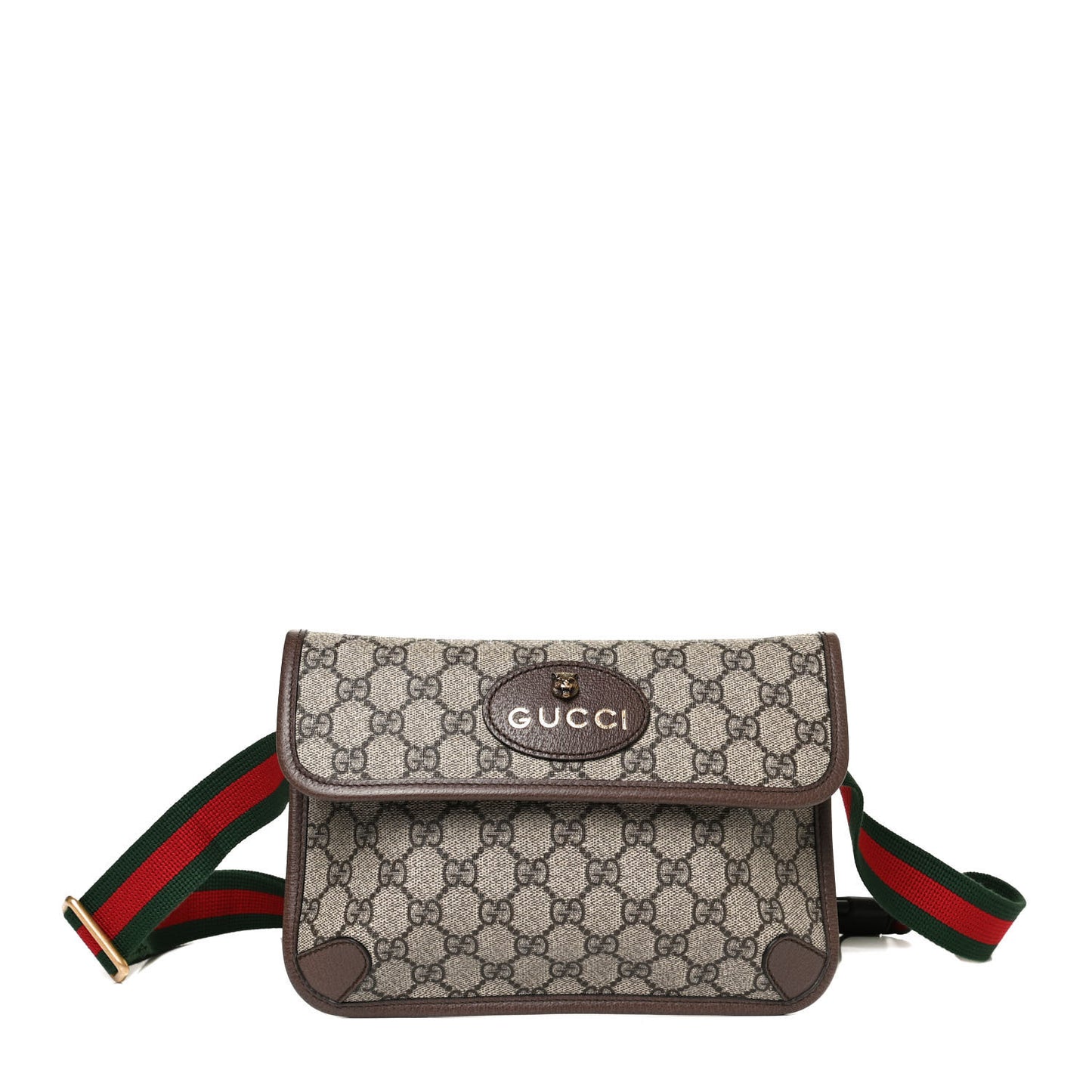 GG Supreme Monogram Neo Vintage Web Belt Bag Brown
